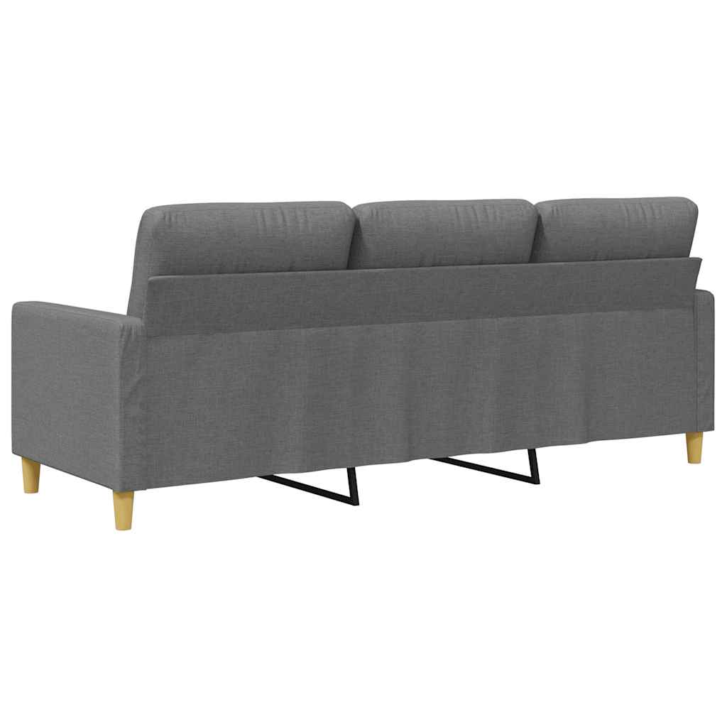 vidaXL Sofa 3-osobowa, ciemnoszara, 180 cm, tapicerowana tkaniną