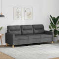 vidaXL Sofa 3-osobowa, ciemnoszara, 180 cm, tapicerowana tkaniną