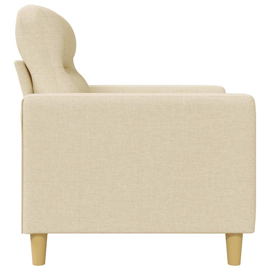 vidaXL 3-osobowa sofa, kremowa, 180 cm, tapicerowana tkaniną