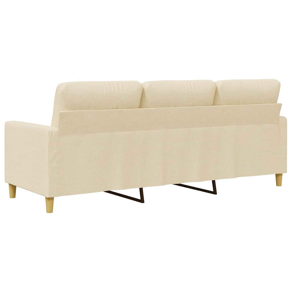 vidaXL 3-osobowa sofa, kremowa, 180 cm, tapicerowana tkaniną