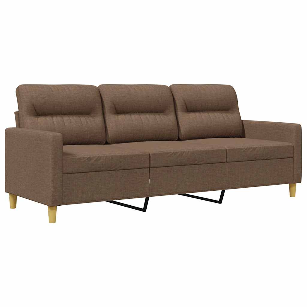vidaXL Sofa 3-osobowa, brązowa, 180 cm, tapicerowana tkaniną