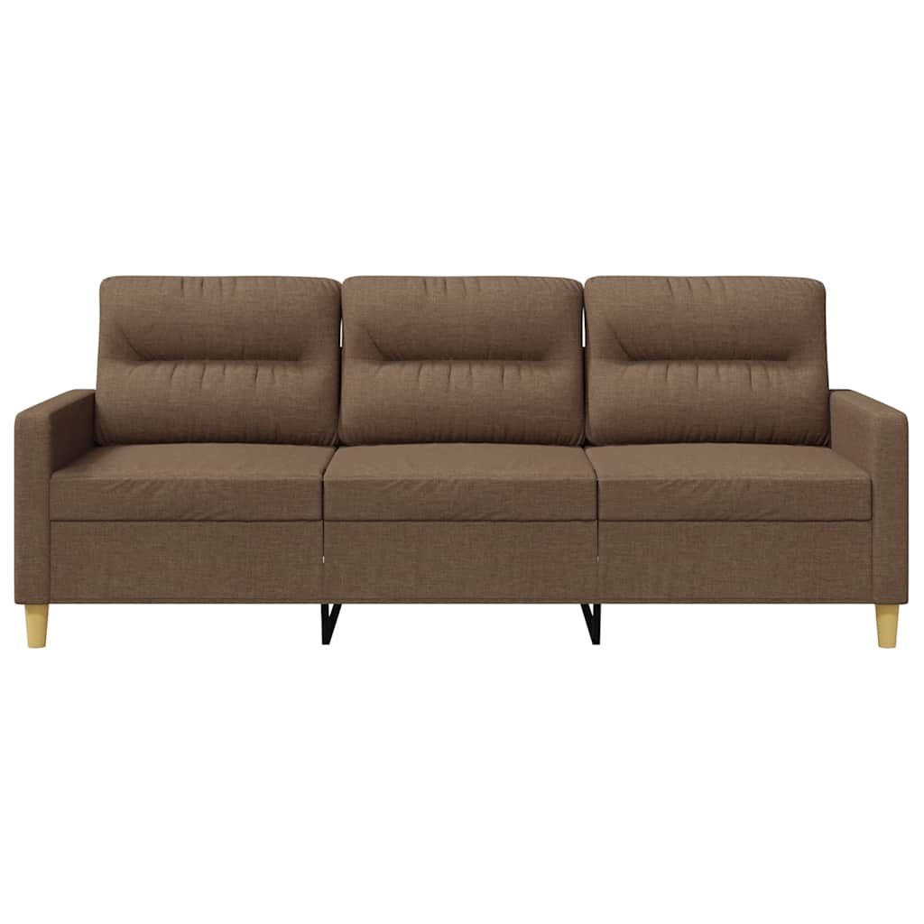 vidaXL Sofa 3-osobowa, brązowa, 180 cm, tapicerowana tkaniną