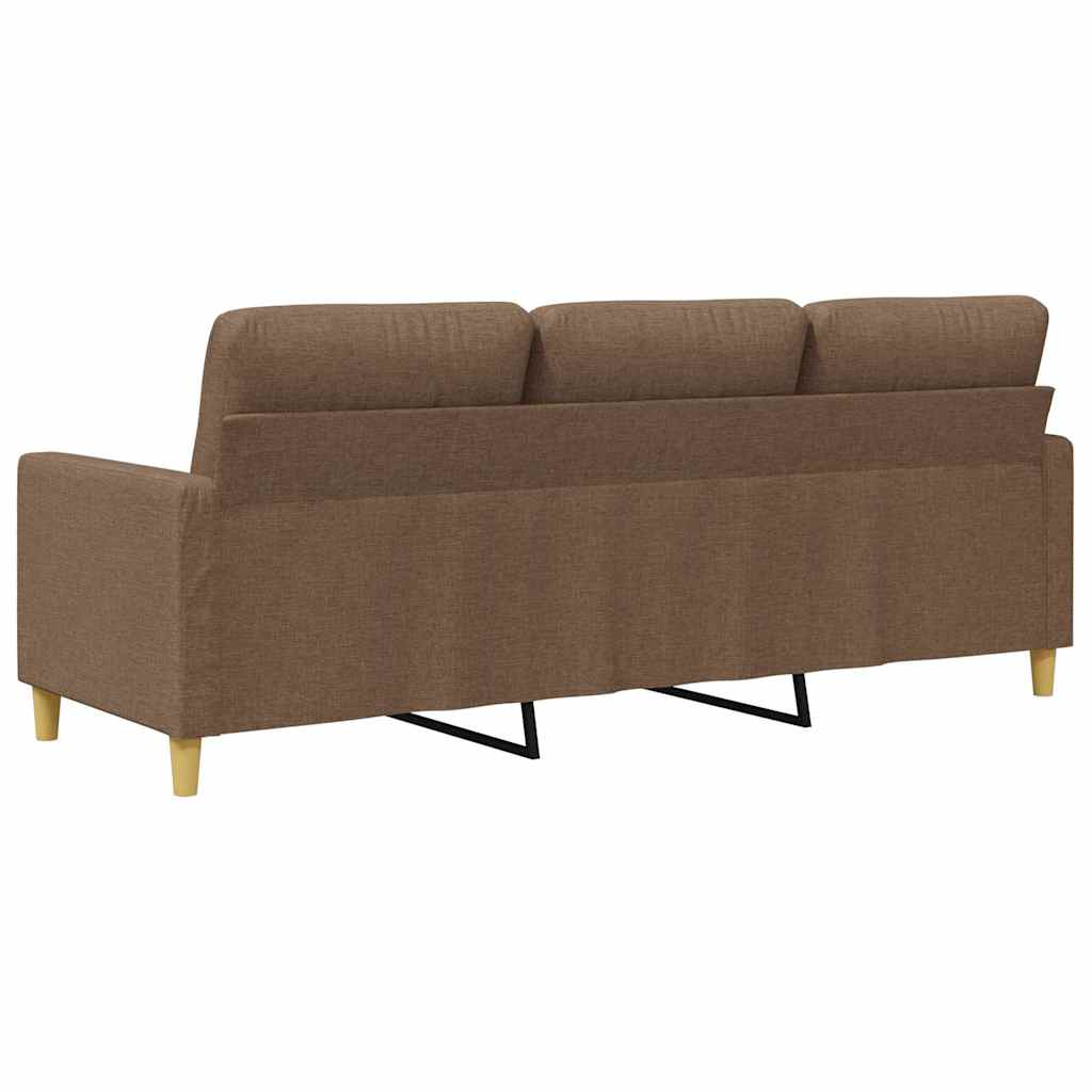 vidaXL Sofa 3-osobowa, brązowa, 180 cm, tapicerowana tkaniną