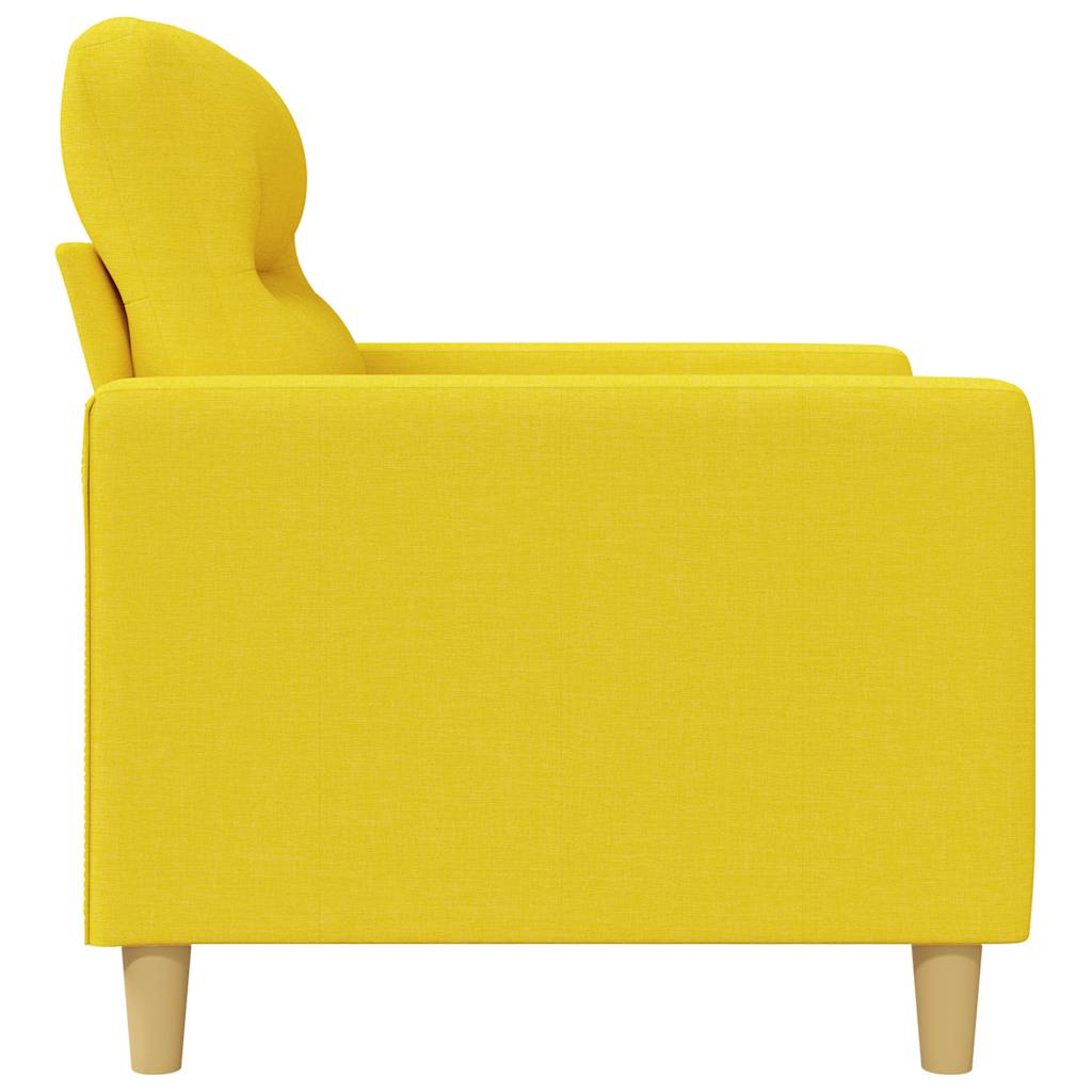 vidaXL Sofa 3-osobowa, jasnożółta, 180 cm, tapicerowana tkaniną