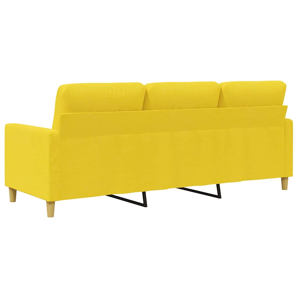 vidaXL Sofa 3-osobowa, jasnożółta, 180 cm, tapicerowana tkaniną