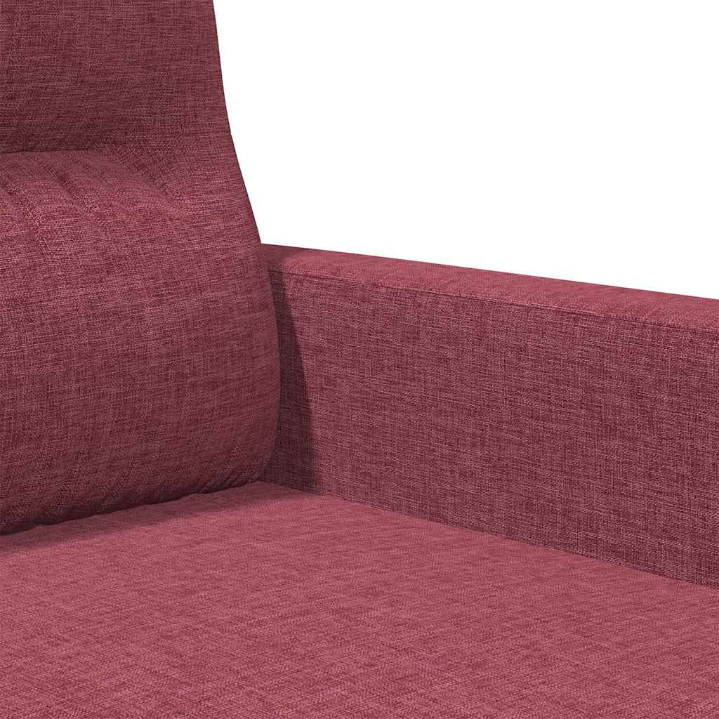vidaXL Sofa 3-osobowa, winna czerwień, 180 cm,tapicerowana tkaniną