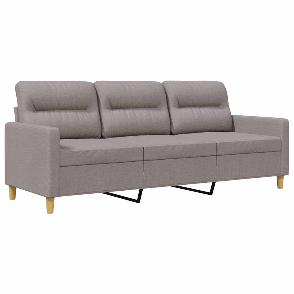 vidaXL Sofa 3-osobowa, kolor taupe, 180 cm, tapicerowana tkaniną