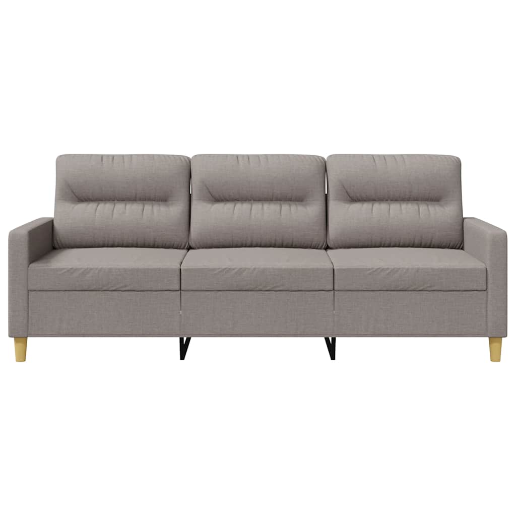 vidaXL Sofa 3-osobowa, kolor taupe, 180 cm, tapicerowana tkaniną