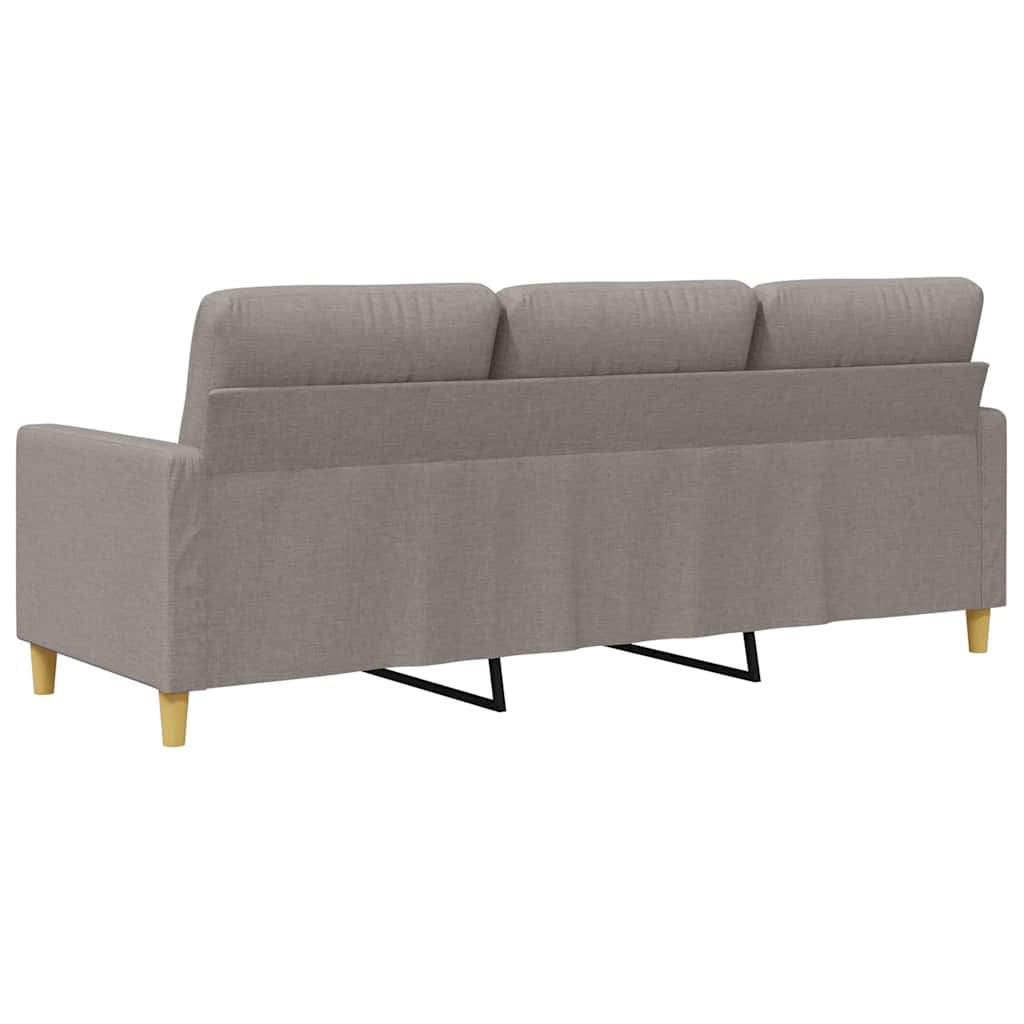 vidaXL Sofa 3-osobowa, kolor taupe, 180 cm, tapicerowana tkaniną