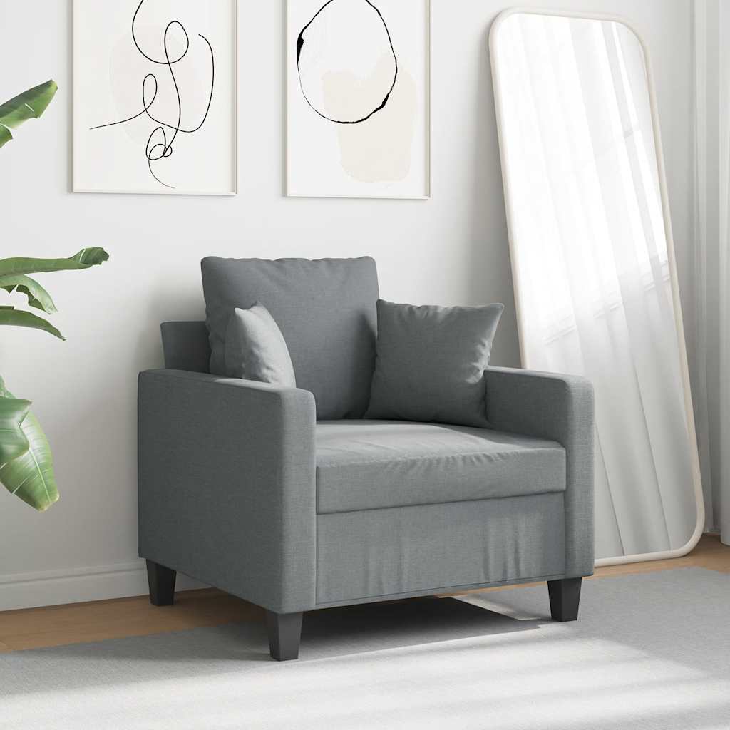 vidaXL Fotel, jasnoszary, 60 cm, obity tkaniną