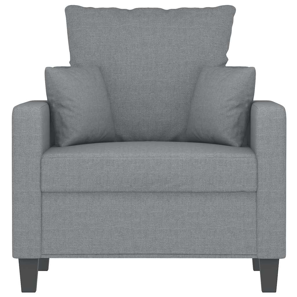 vidaXL Fotel, jasnoszary, 60 cm, obity tkaniną