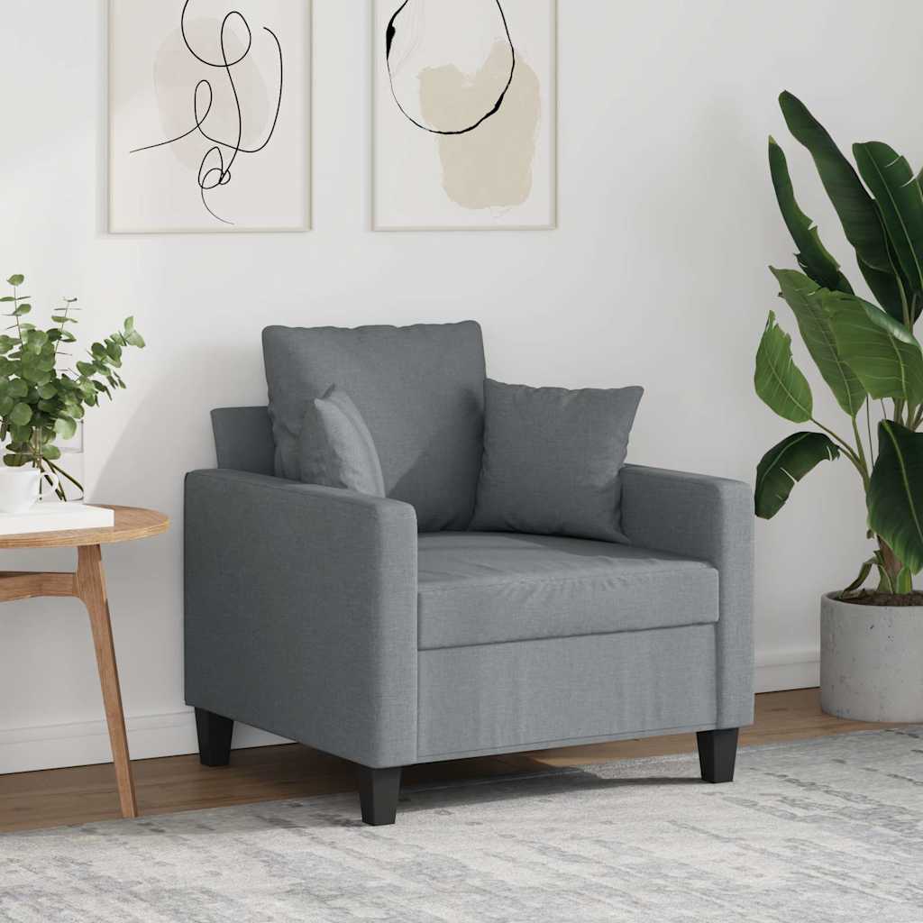 vidaXL Fotel, jasnoszary, 60 cm, obity tkaniną