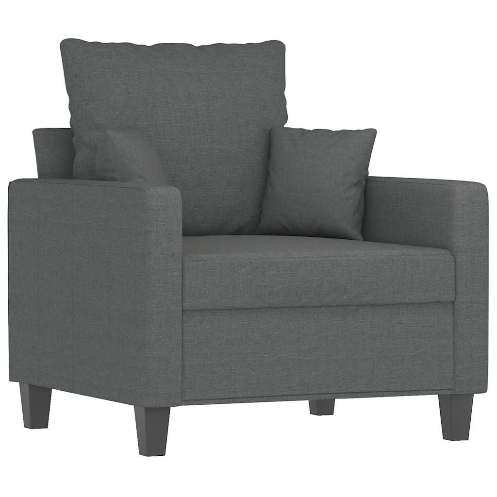 vidaXL Fotel, ciemnoszary, 60 cm, obity tkaniną