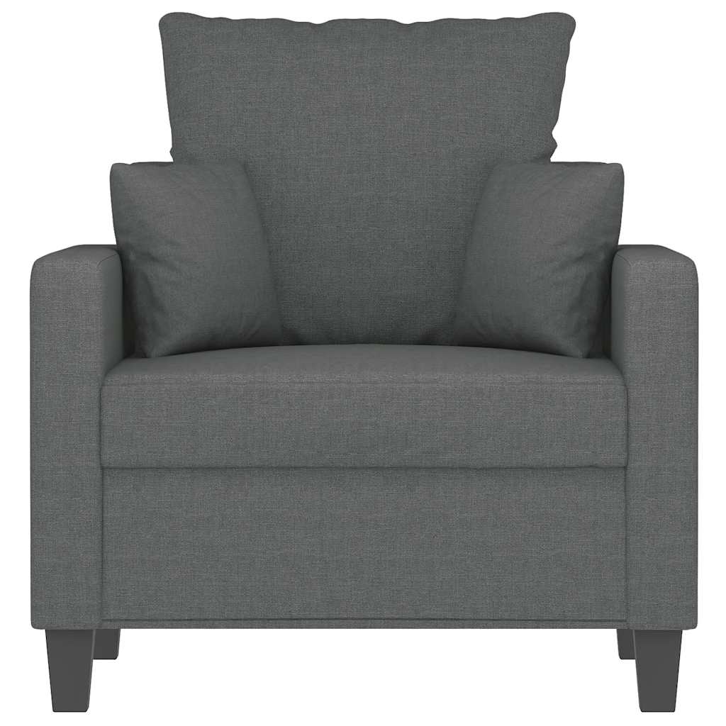vidaXL Fotel, ciemnoszary, 60 cm, obity tkaniną