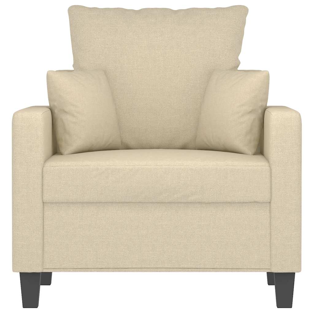 vidaXL Fotel, kremowy, 60 cm, obity tkaniną