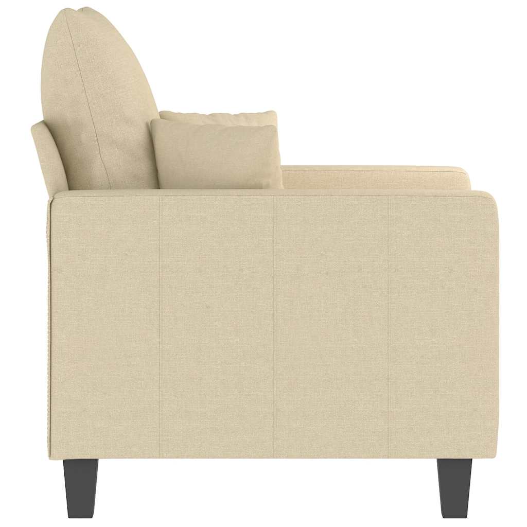 vidaXL Fotel, kremowy, 60 cm, obity tkaniną