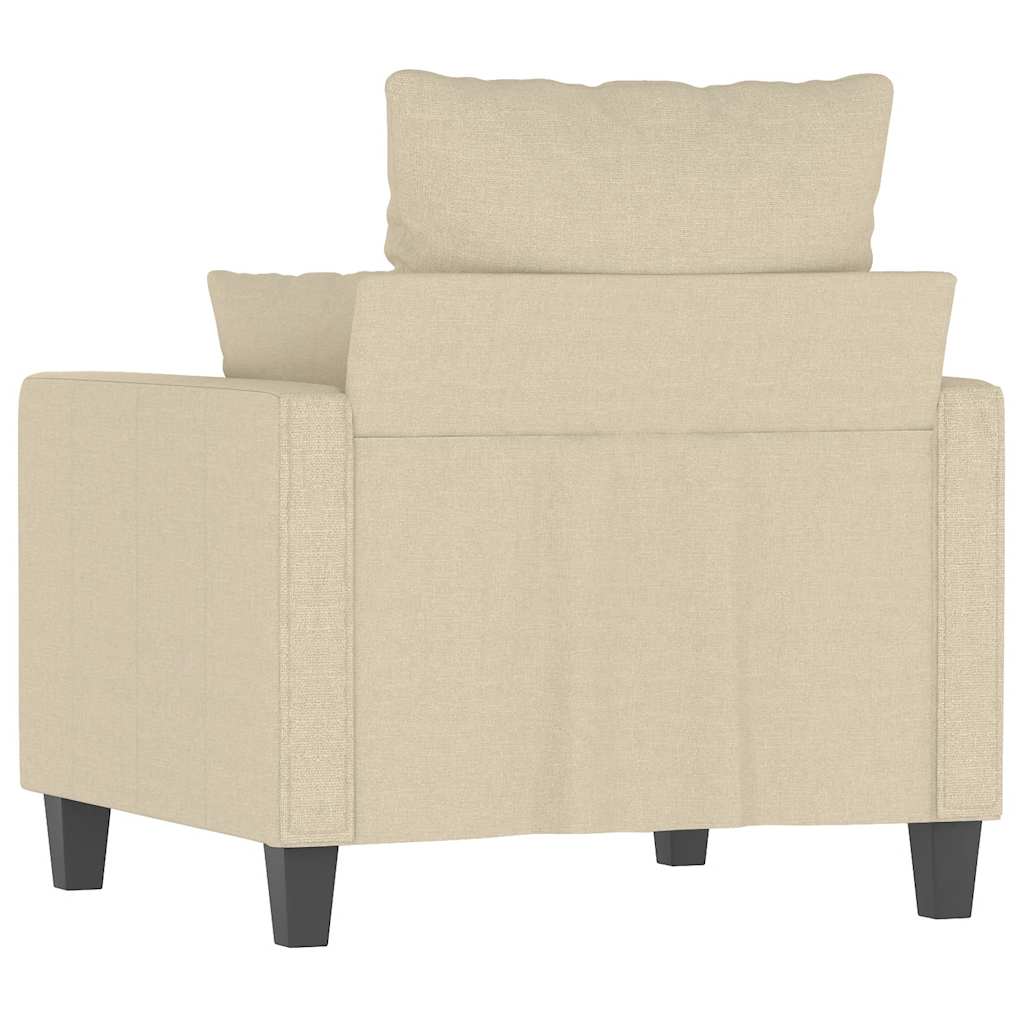vidaXL Fotel, kremowy, 60 cm, obity tkaniną