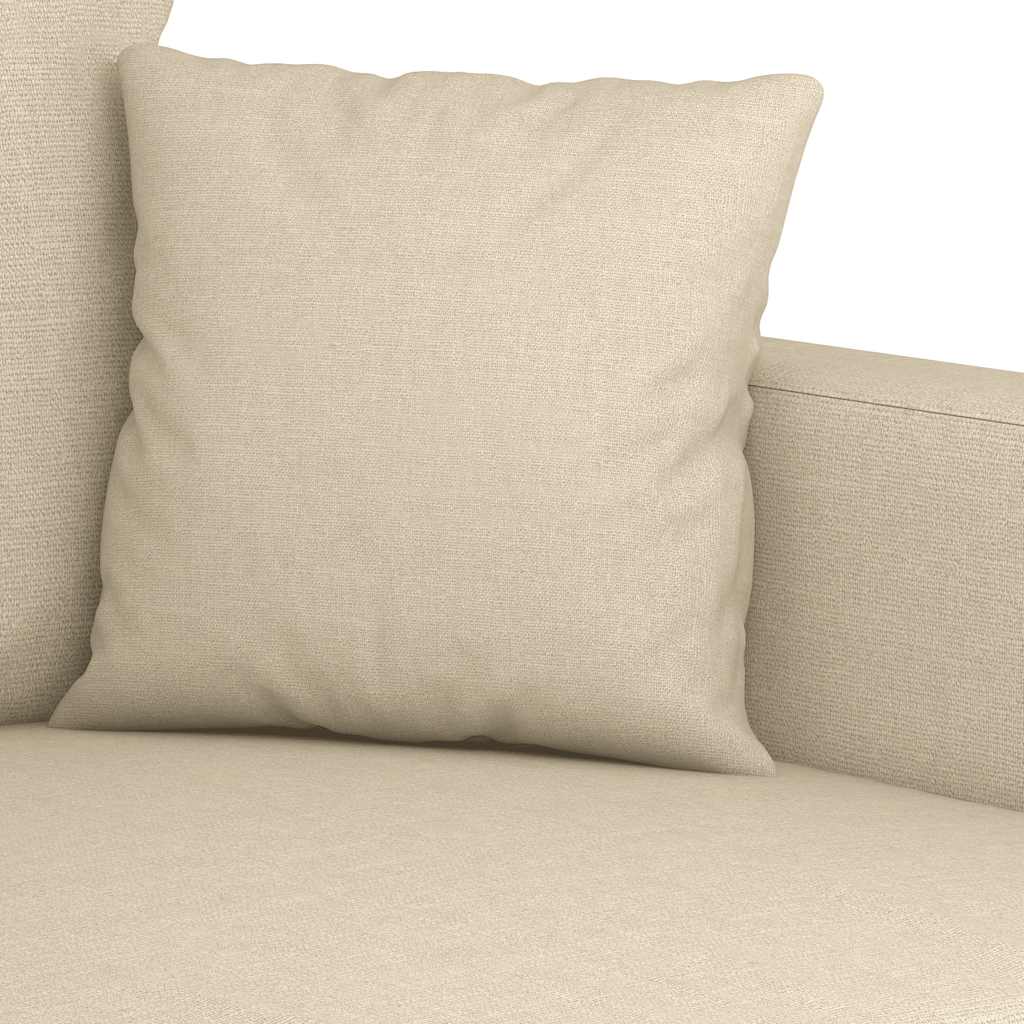 vidaXL Fotel, kremowy, 60 cm, obity tkaniną