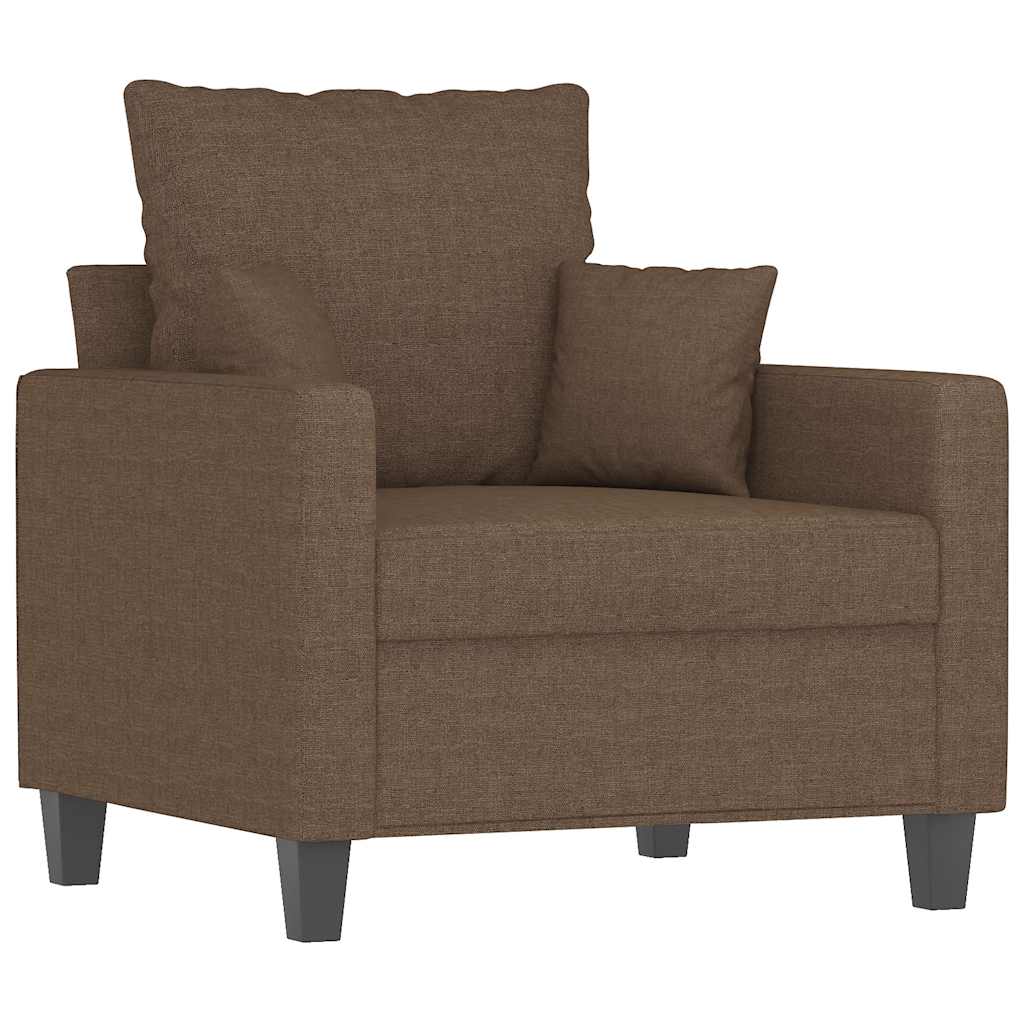 vidaXL Fotel, brązowy, 60 cm, obity tkaniną