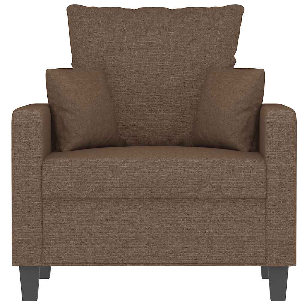 vidaXL Fotel, brązowy, 60 cm, obity tkaniną