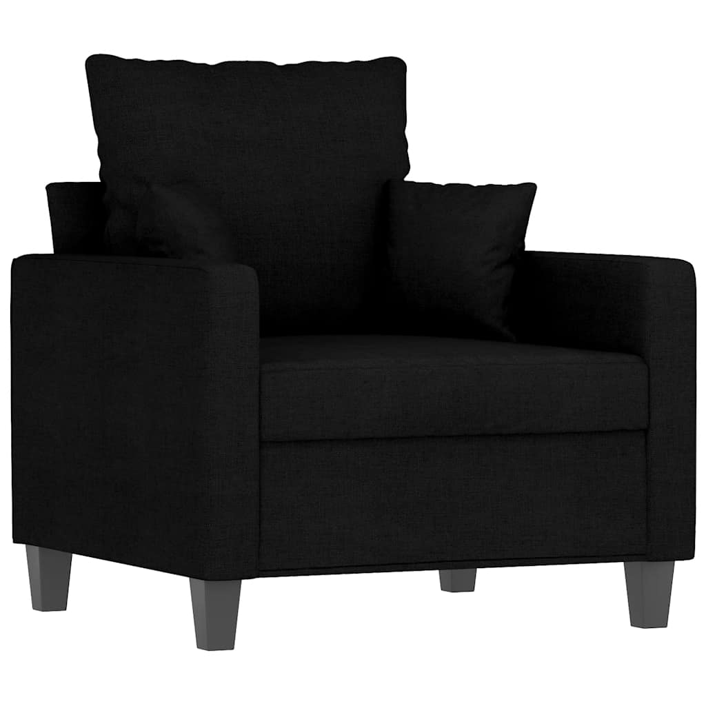 vidaXL Fotel, czarny, 60 cm, obity tkaniną