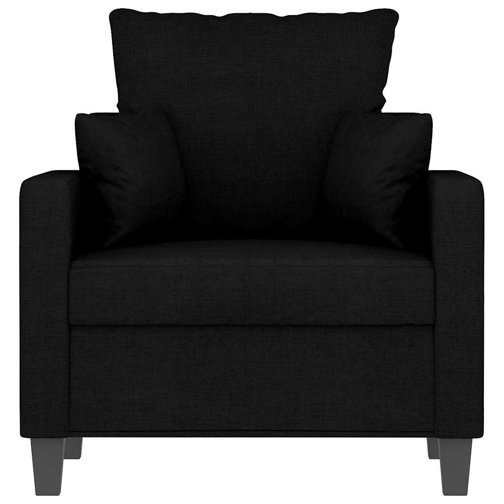 vidaXL Fotel, czarny, 60 cm, obity tkaniną
