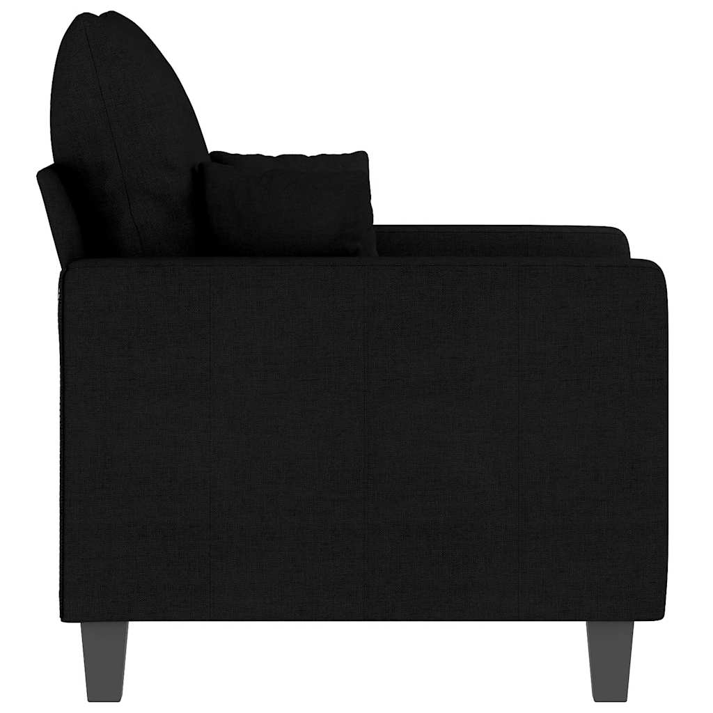 vidaXL Fotel, czarny, 60 cm, obity tkaniną