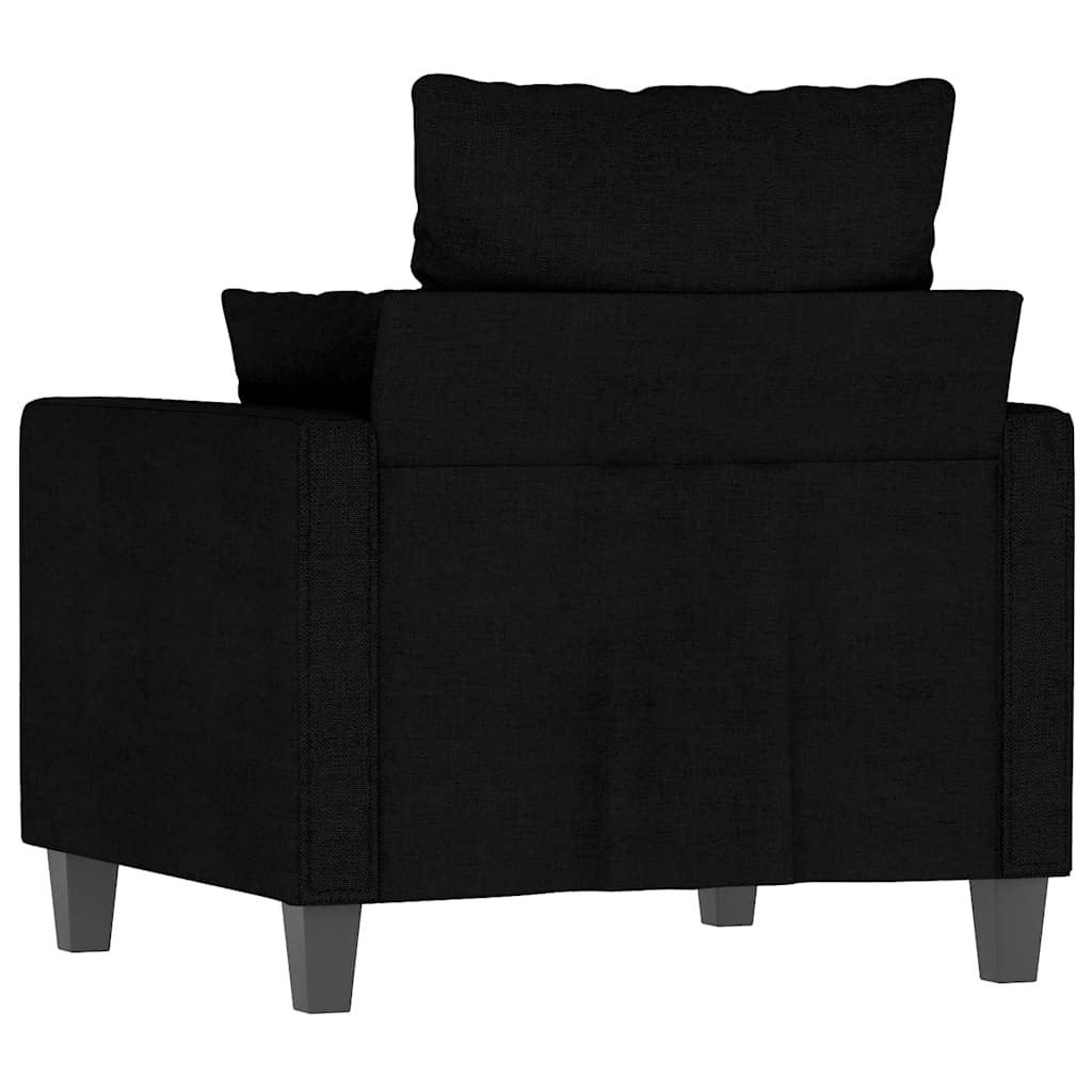 vidaXL Fotel, czarny, 60 cm, obity tkaniną