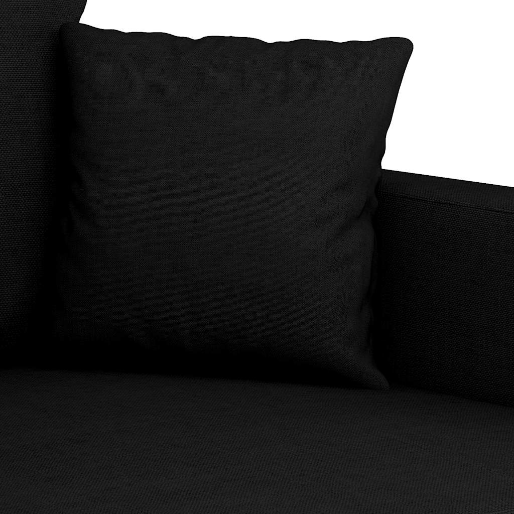 vidaXL Fotel, czarny, 60 cm, obity tkaniną