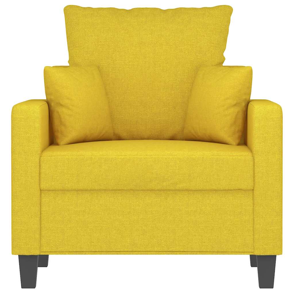vidaXL Fotel, jasnożółty, 60 cm, obity tkaniną