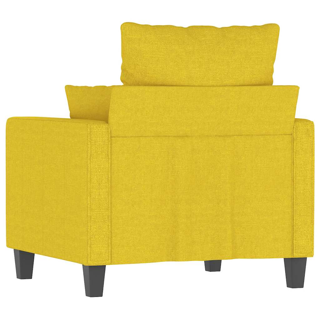 vidaXL Fotel, jasnożółty, 60 cm, obity tkaniną