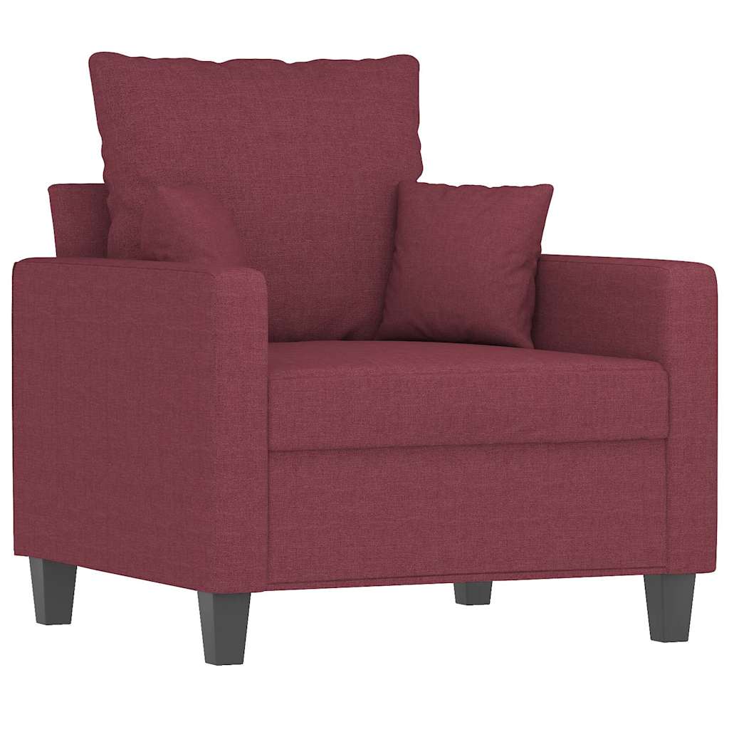 vidaXL Fotel, winna czerwień, 60 cm, obity tkaniną