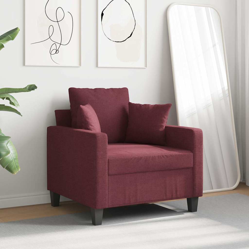 vidaXL Fotel, winna czerwień, 60 cm, obity tkaniną