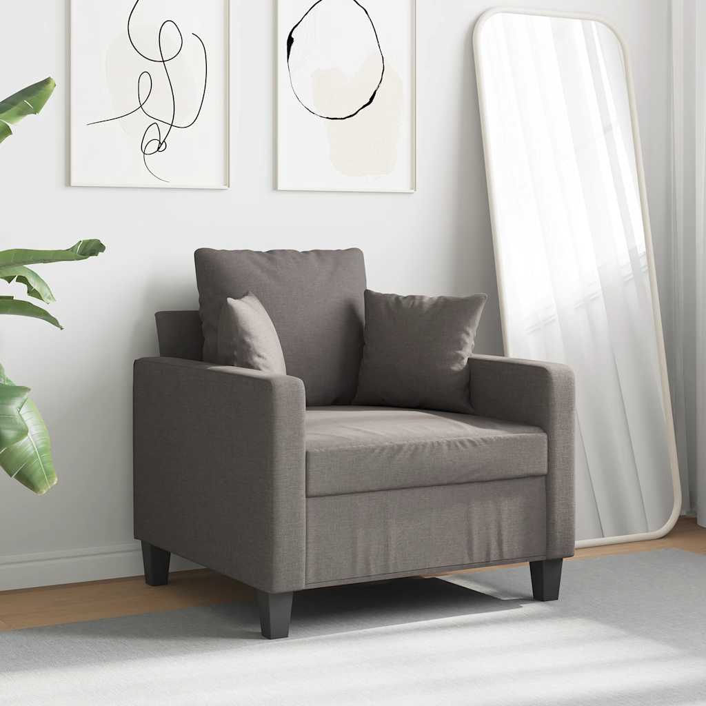 vidaXL Fotel, taupe, 60 cm, obity tkaniną