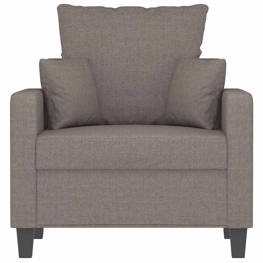 vidaXL Fotel, taupe, 60 cm, obity tkaniną