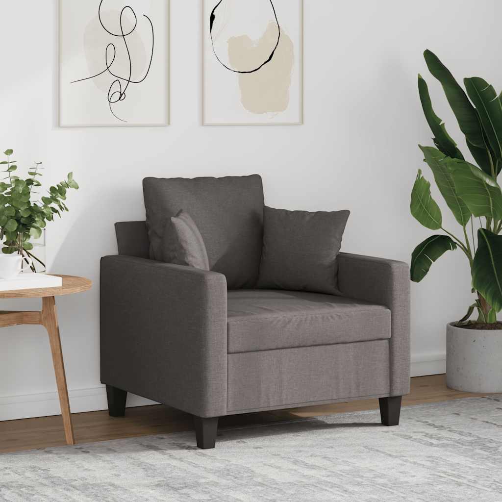 vidaXL Fotel, taupe, 60 cm, obity tkaniną