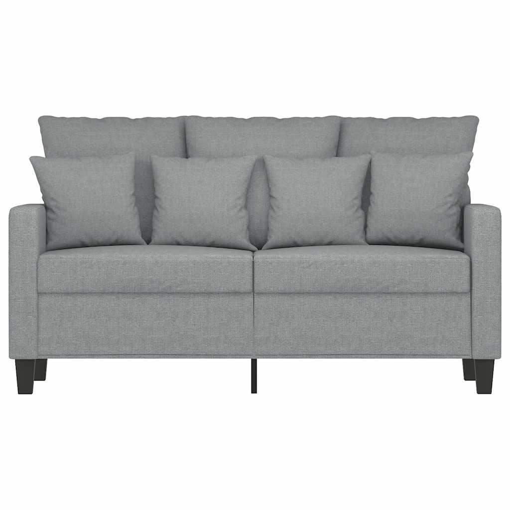 vidaXL Sofa 2-osobowa, jasnoszara, 120 cm, tapicerowana tkaniną