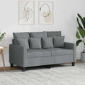 vidaXL Sofa 2-osobowa, jasnoszara, 120 cm, tapicerowana tkaniną