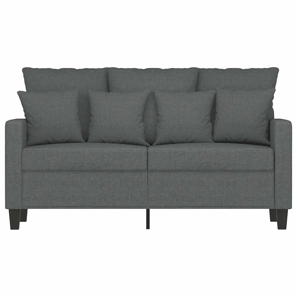 vidaXL Sofa 2-osobowa, ciemnoszara, 120 cm, tapicerowana tkaniną