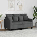 vidaXL Sofa 2-osobowa, ciemnoszara, 120 cm, tapicerowana tkaniną