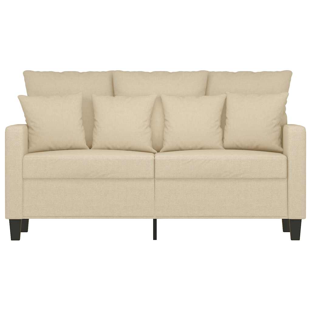 vidaXL 2-osobowa sofa, kremowa, 120 cm, tapicerowana tkaniną
