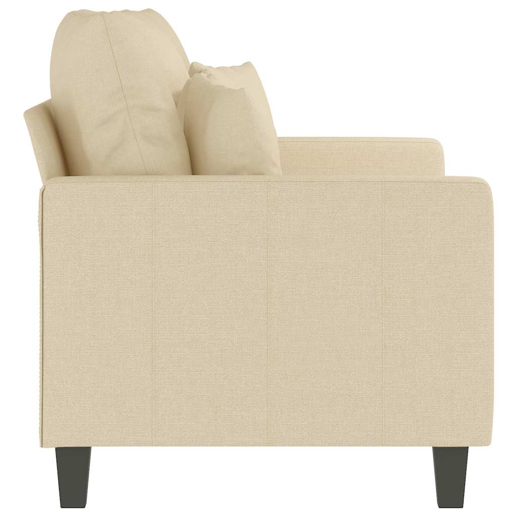 vidaXL 2-osobowa sofa, kremowa, 120 cm, tapicerowana tkaniną