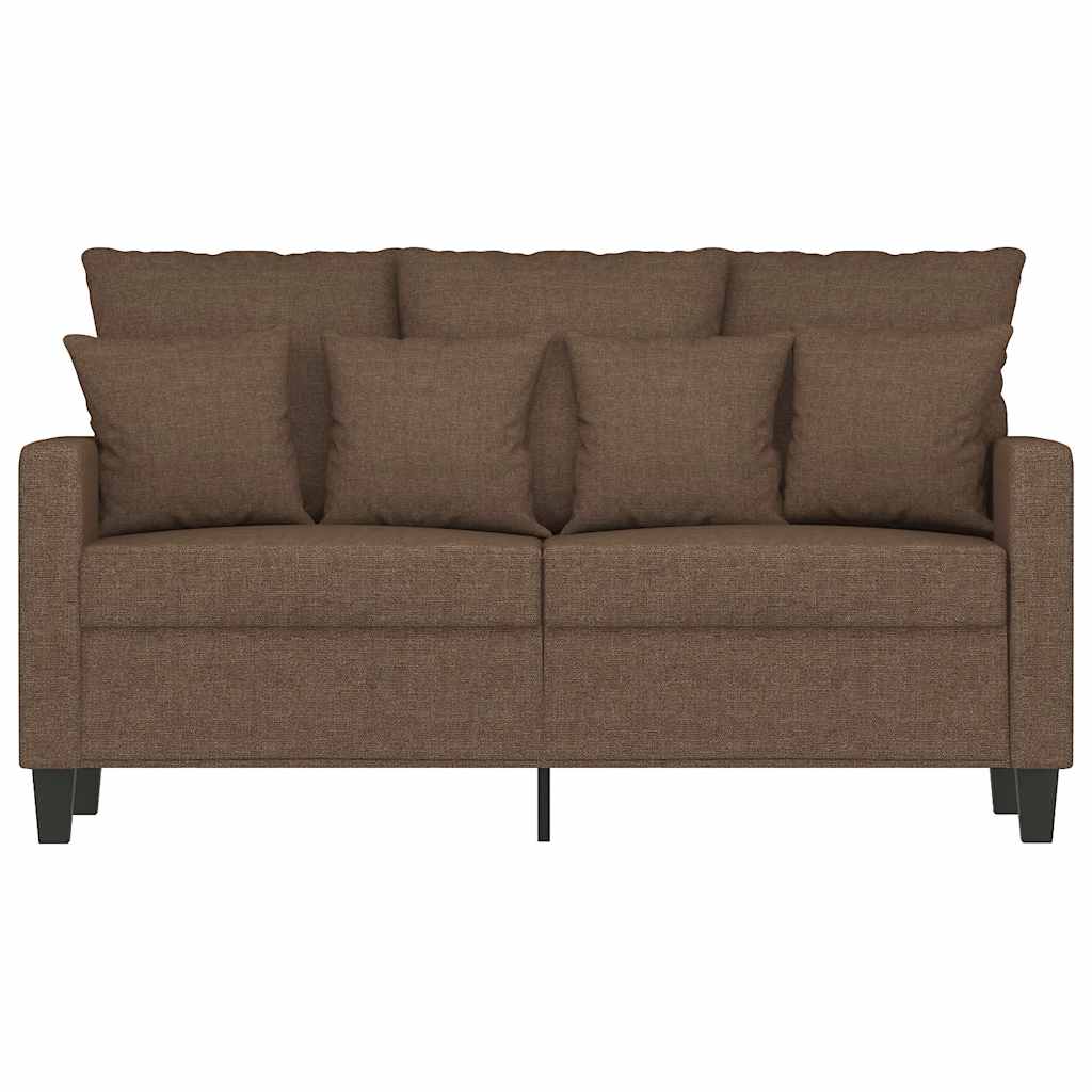 vidaXL Sofa 2-osobowa, brązowa, 120 cm, tapicerowana tkaniną