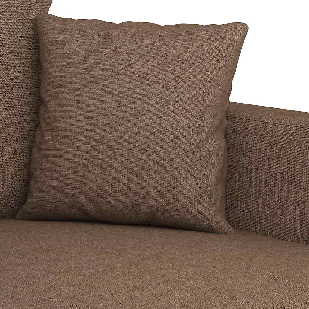 vidaXL Sofa 2-osobowa, brązowa, 120 cm, tapicerowana tkaniną