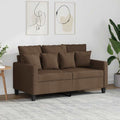 vidaXL Sofa 2-osobowa, brązowa, 120 cm, tapicerowana tkaniną