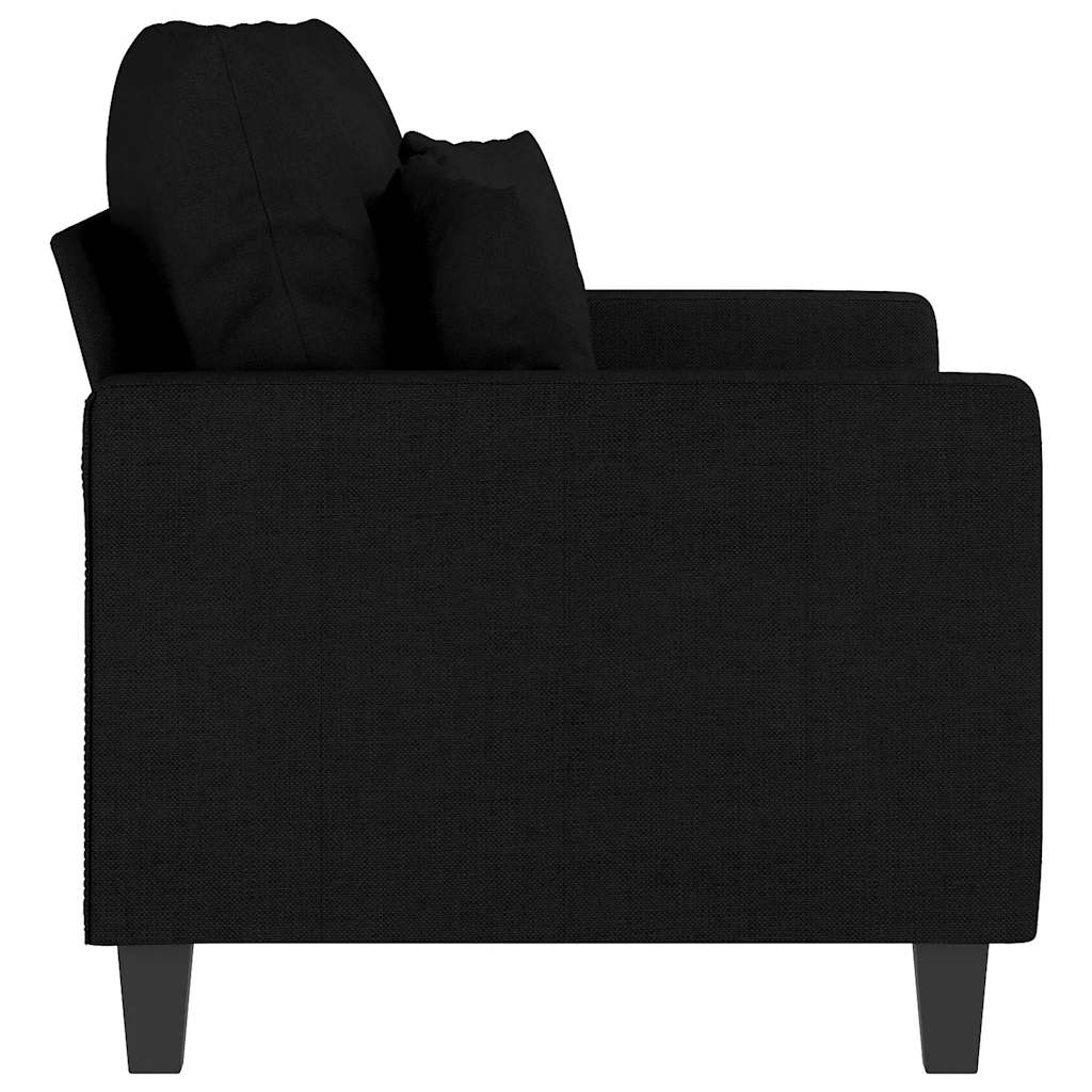 vidaXL Sofa 2-osobowa, czarna, 120 cm, tapicerowana tkaniną