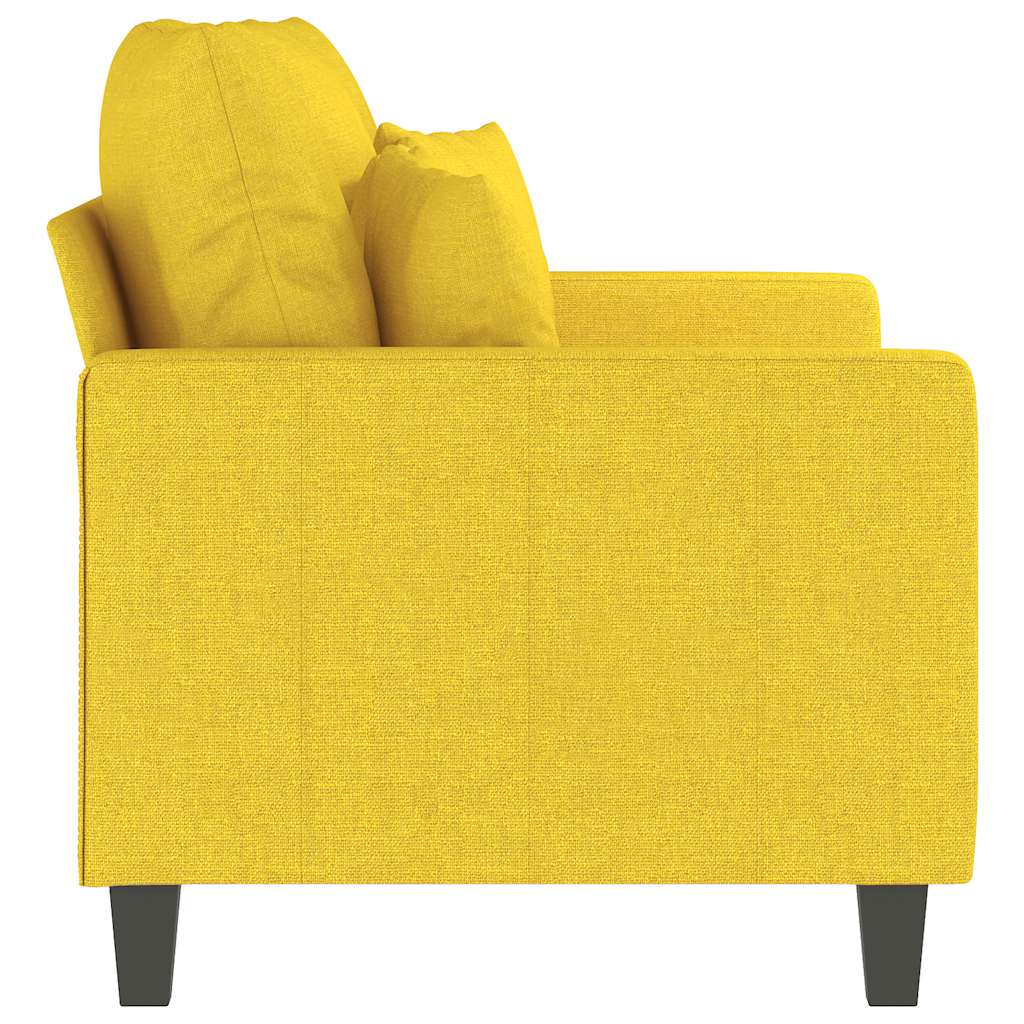 vidaXL Sofa 2-osobowa, jasnożółta, 120 cm, tapicerowana tkaniną