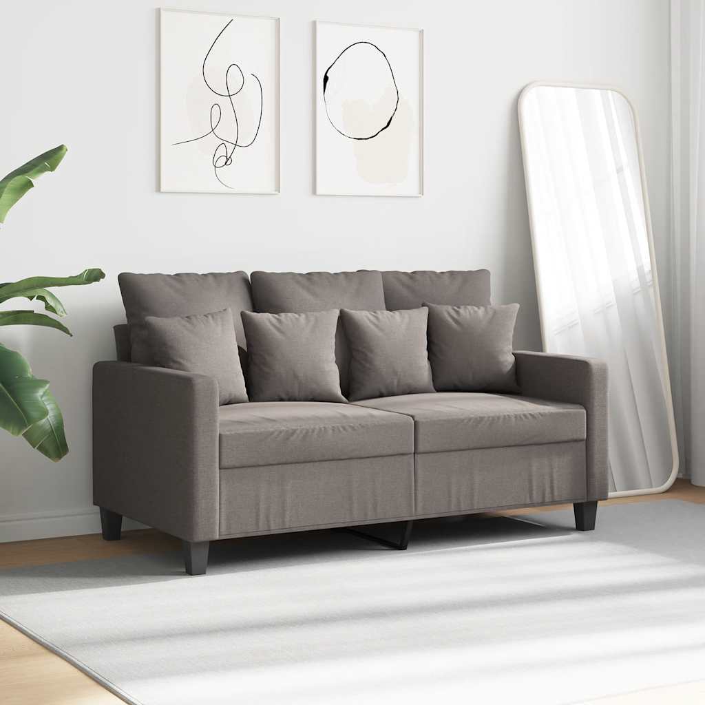 vidaXL Sofa 2-osobowa, kolor taupe, 120 cm, tapicerowana tkaniną
