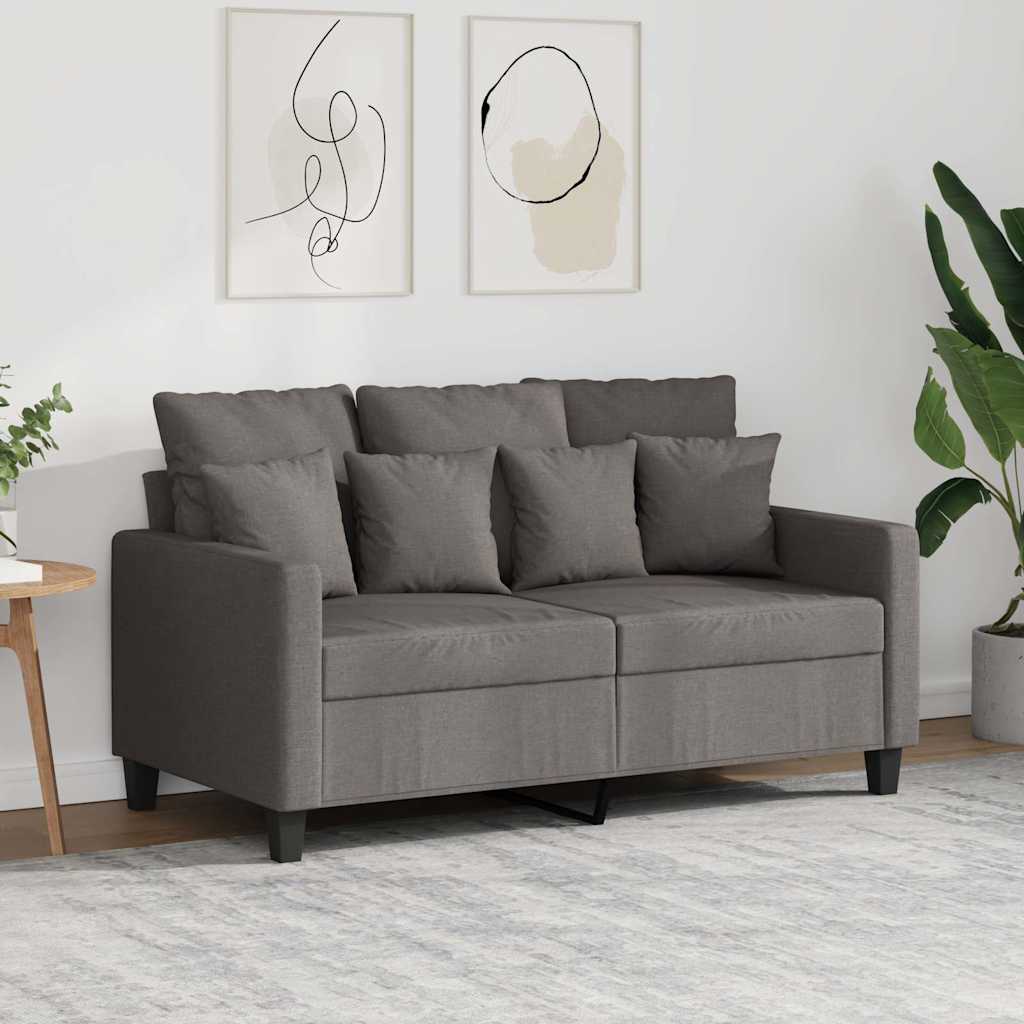 vidaXL Sofa 2-osobowa, kolor taupe, 120 cm, tapicerowana tkaniną