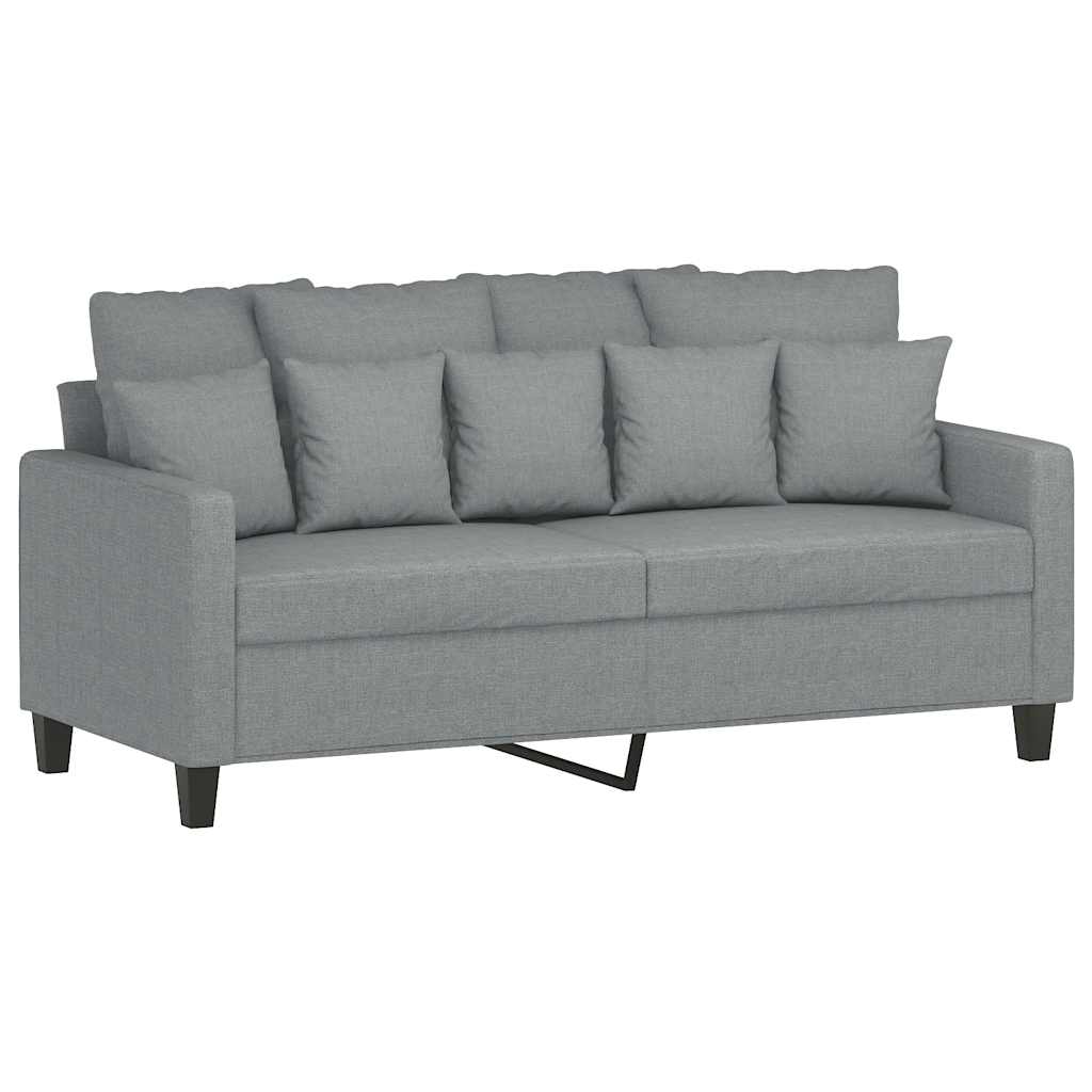 vidaXL Sofa 2-osobowa, jasnoszara, 140 cm, tapicerowana tkaniną